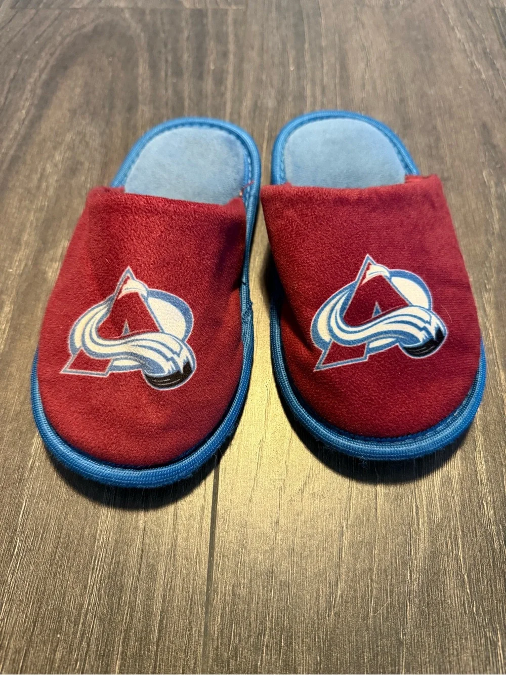Colorado Avalanche Red & Blue Slippers with Team Logo